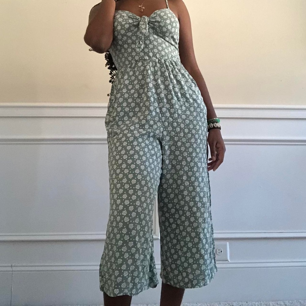 Green cropped Playsuit/Jumpsuit